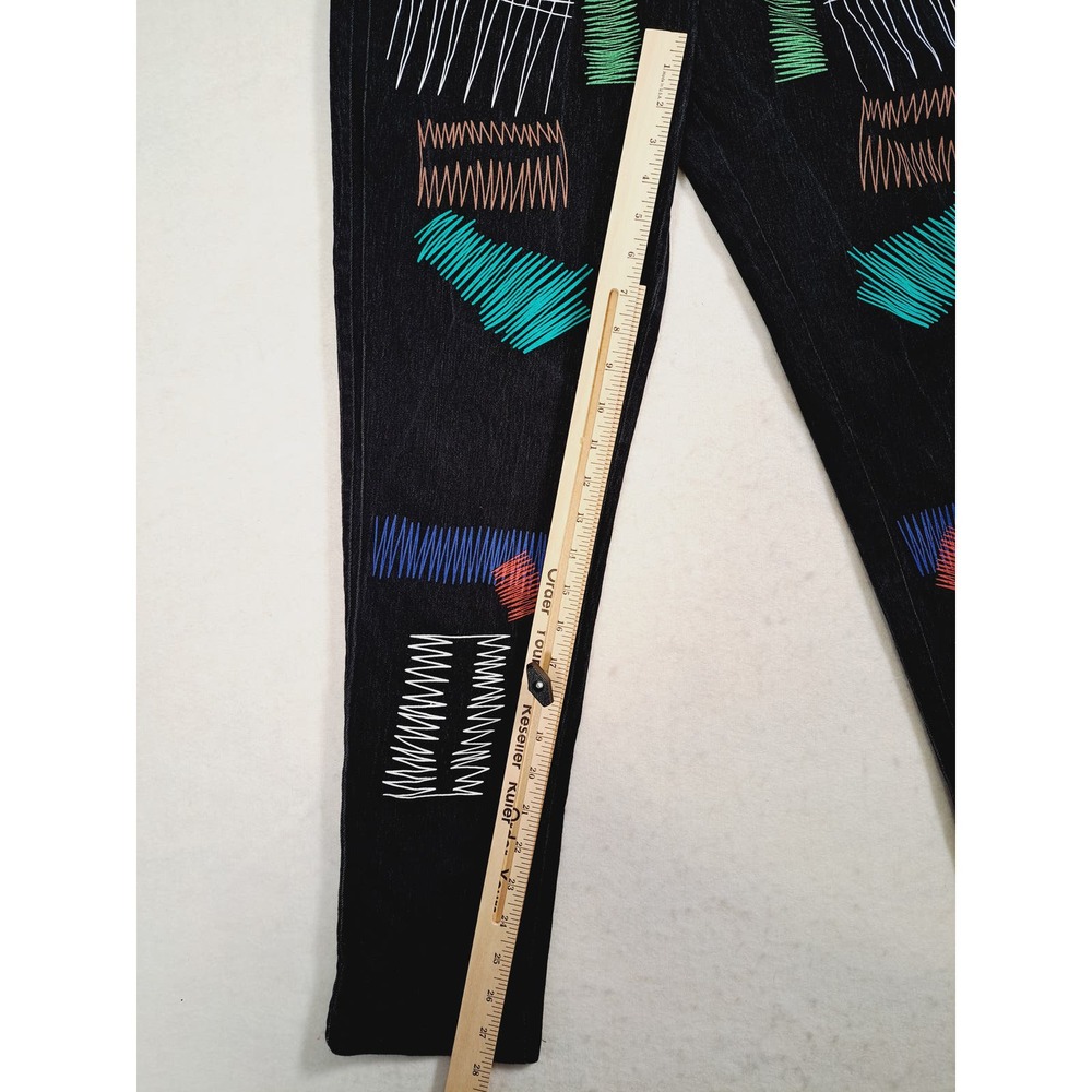 Non-Branded Unisex Black Graphic Jeans - Picture 4 of 5